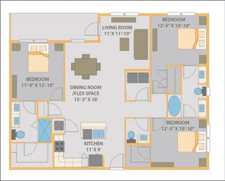 3 beds, 2.5 baths, 1,455 sqft, $2,374