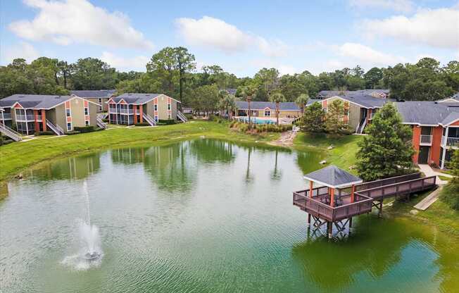 Community Pond with Fountain
