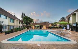 the swimming pool at our apartments