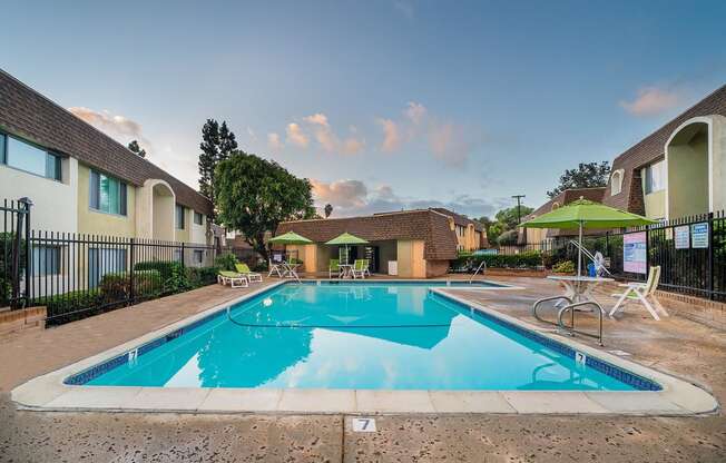 the swimming pool at our apartments