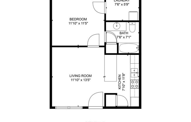 1 bed, 1 bath, 494 sqft, $983, Unit 209