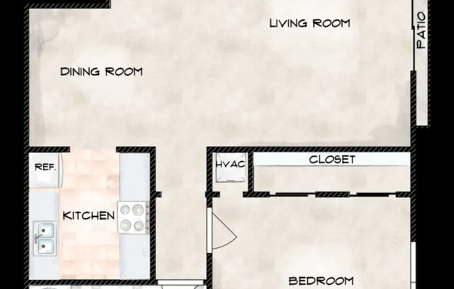 1 bed, 1 bath, 745 sqft, $989, Unit 76 Up