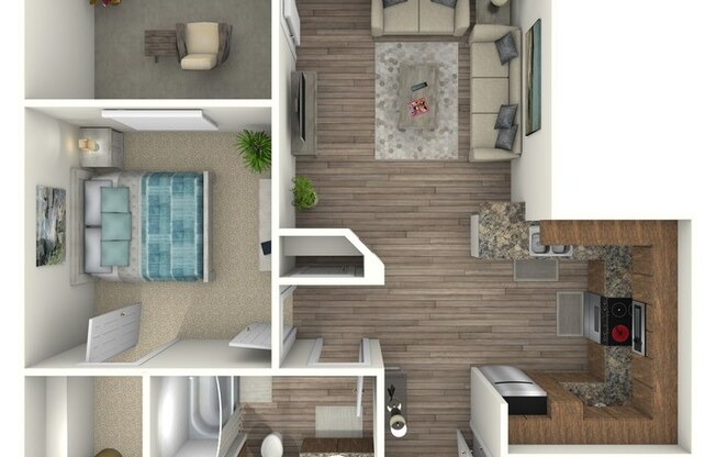 1 bed, 1 bath, 713 sqft, $2,521
