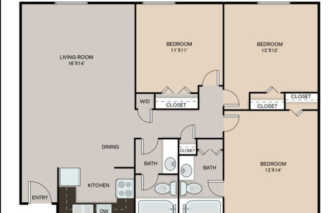 3 beds, 2 baths, 1,445 sqft, $1,499