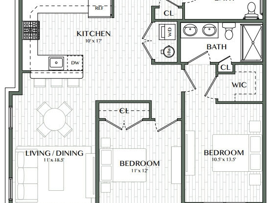 2 beds, 1 bath, 1,111 sqft, $2,900