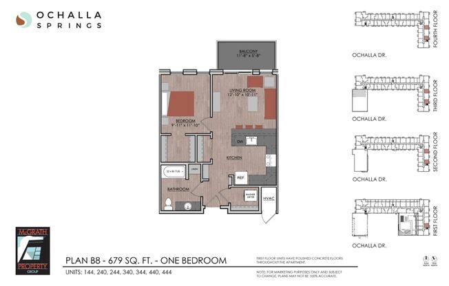 1 bed, 1 bath, 679 sqft, $1,635, Unit 244