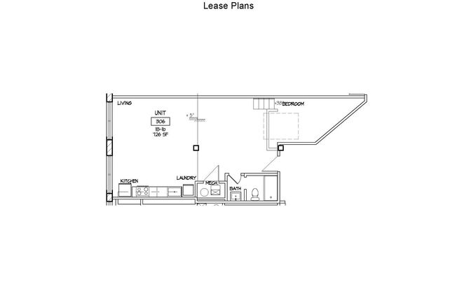 1 bed, 1 bath, 726 sqft, $1,300, Unit 306