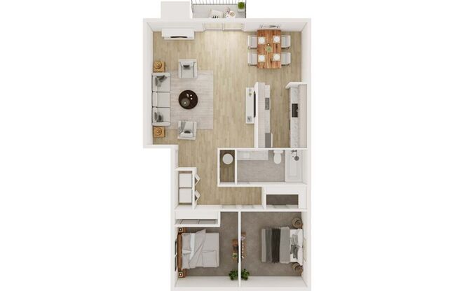 2 beds, 1 bath, 880 sqft, $1,799, Unit B-07