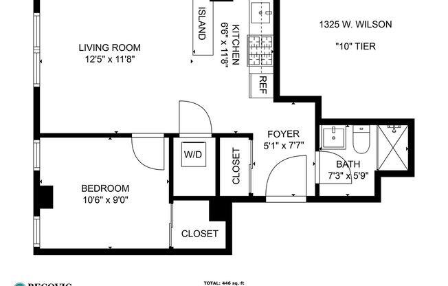 1 bed, 1 bath, 395 sqft, $1,975, Unit 1110