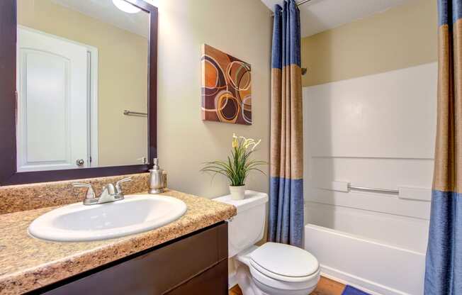 the preserve at ballantyne commons apartments bathroom with sink toilet and shower