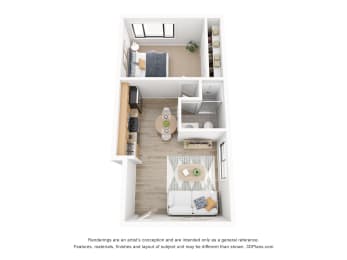 1 bed, 1 bath, 520 sqft, $1,215