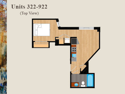 1 bed, 1 bath, $2,500, Unit 322