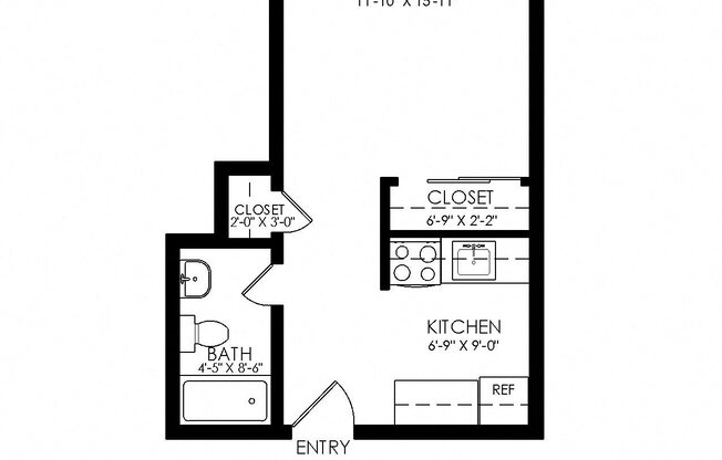 Studio, 1 bath, 400 sqft, $1,260