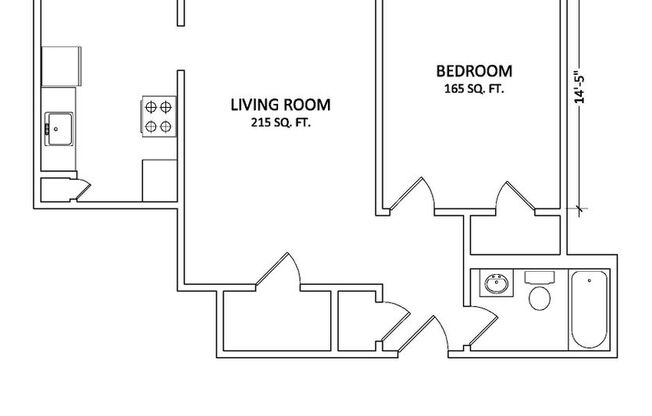1 bed, 1 bath, 570 sqft, $2,295, Unit 110