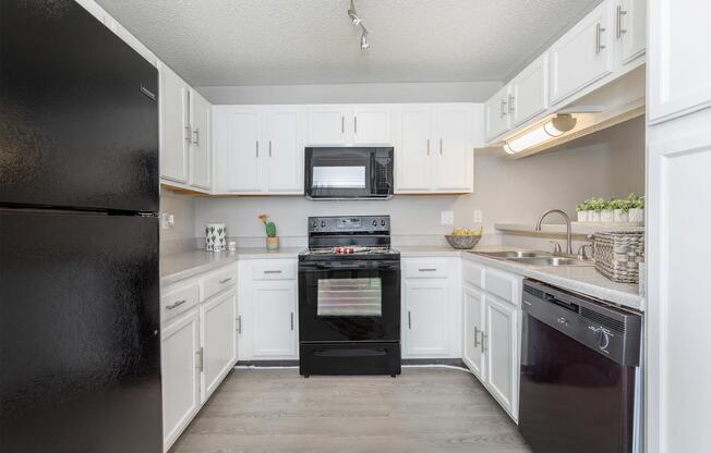 a kitchen with a stove and a refrigerator