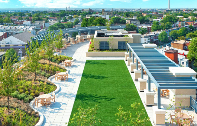 Rooftop terrace with grills at Park Place at Petworth, Washington, 20011