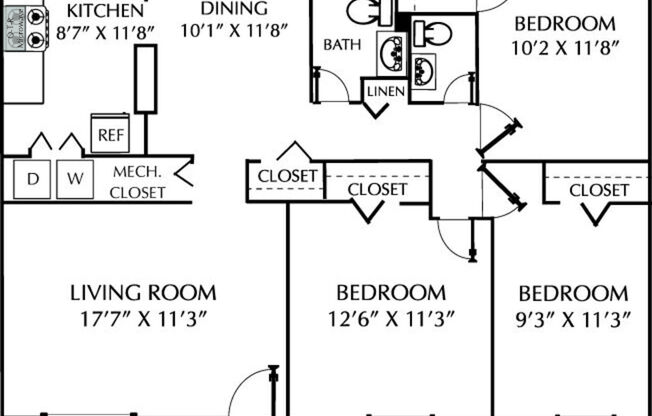 3 beds, 1.5 baths, 1,155 sqft, $1,905