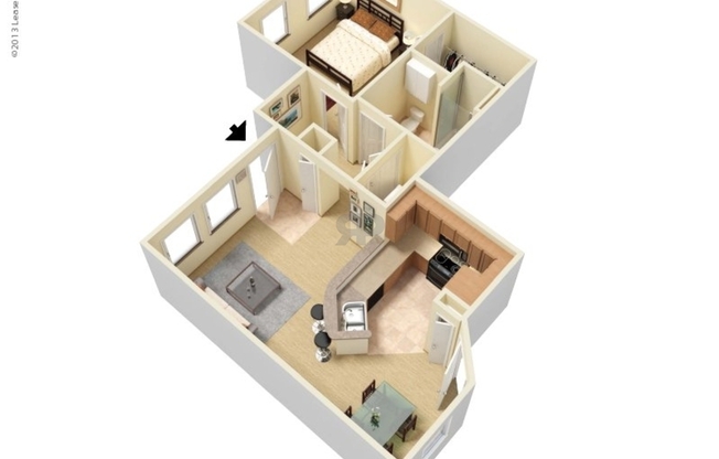 1 bed, 1 bath, 765 sqft, $1,492