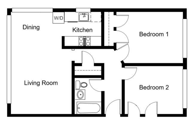 2 beds, 1 bath, 812 sqft, $3,095, Unit 101