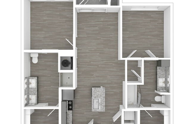 2 beds, 2 baths, 980 sqft, $1,386