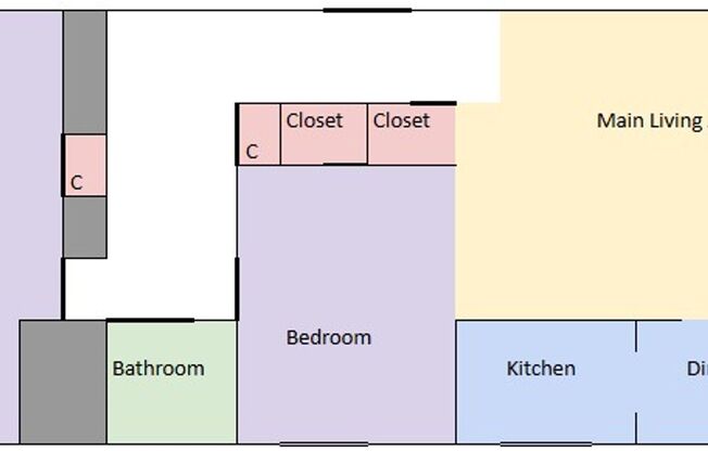 2 beds, 1 bath, 770 sqft, $1,225, Unit 302