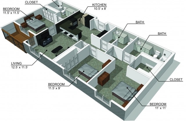 3 beds, 3 baths, 1,259 sqft, $1,810