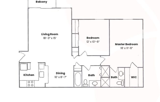 2 beds, 2 baths, 1,067 sqft, $1,730, Unit 10-9470-207