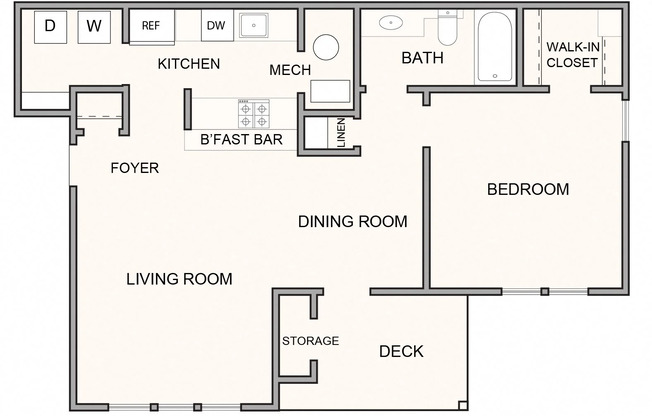 1 bed, 1 bath, 827 sqft, $1,074