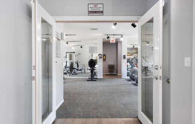 the gym at the flats at big tex apartments