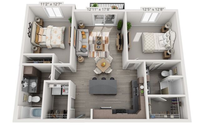 2 beds, 2 baths, 1,044 sqft, $1,420, Unit 204