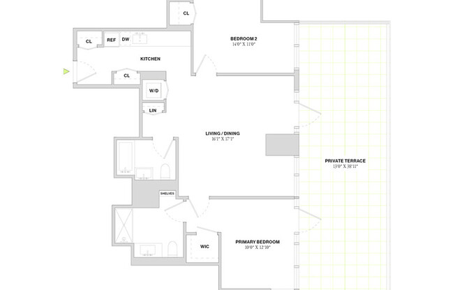 2 beds, 2 baths, $11,300, Unit 6A