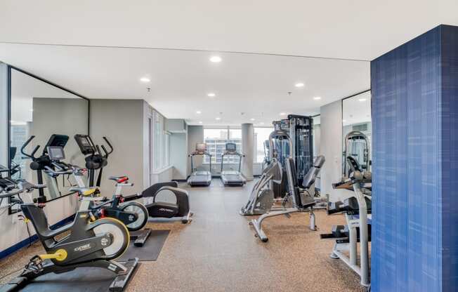 Fitness Center with Cardio and Weightlifting Equipment at The Martin, 2105 5th Ave, WA