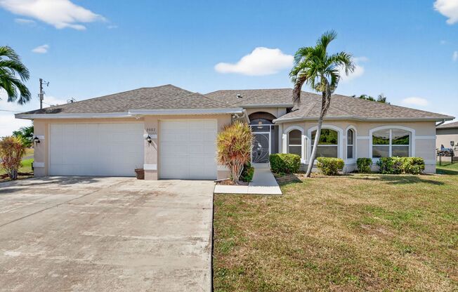 Annual unfurnished 4/2 pool home with 3 car garage in the Southwest Cape