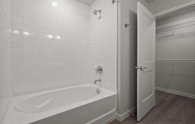 Full bathroom with walk-in closet