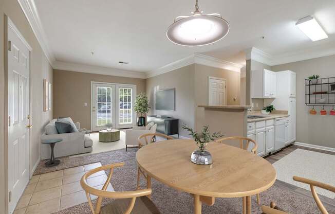 Dining Area with Overhead Lighting