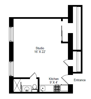 Studio, 1 bath, 300 sqft, $1,465, Unit 620-307