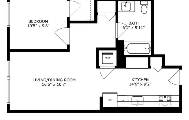 1 bed, 1 bath, 642 sqft, $2,095, Unit 830-509