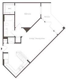 1 bed, 1 bath, 711 sqft, $1,117