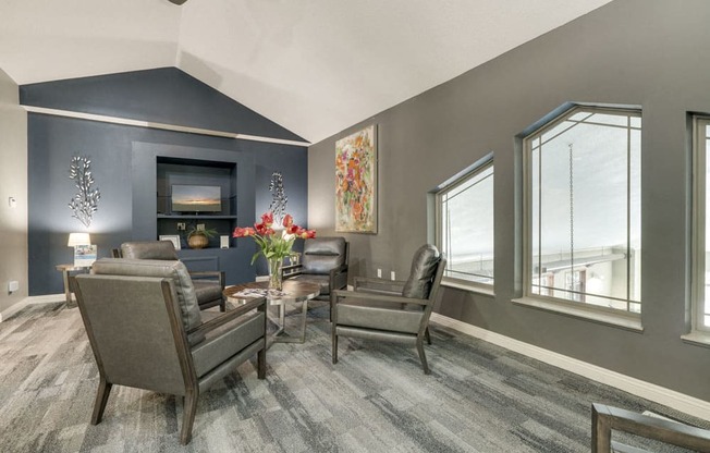 Leasing lounge in the clubhouse at Southwind Villas in southwest Omaha in La Vista, NE, 68128
