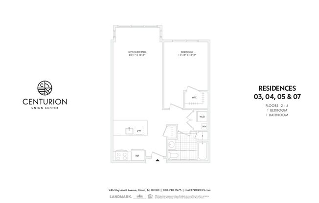 1 bed, 1 bath, 704 sqft, $2,269, Unit Residence 407