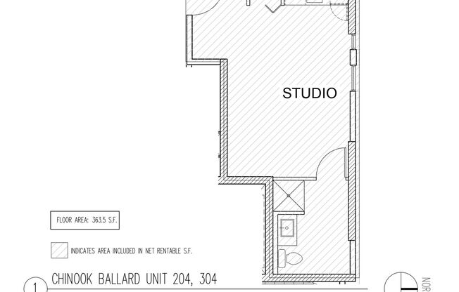 Studio, 1 bath, 254 sqft, $1,386, Unit 204 MFTE