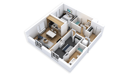 2 beds, 2 baths, 1,097 sqft, $2,558