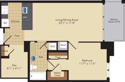 1 bed, 1 bath, 781 sqft, $2,759, Unit 1308