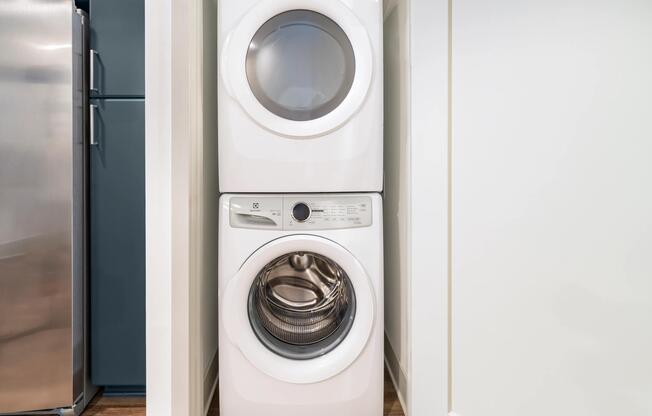 In-home washer and dryer at Modera Westside Trail make everyday routines effortless and convenient.