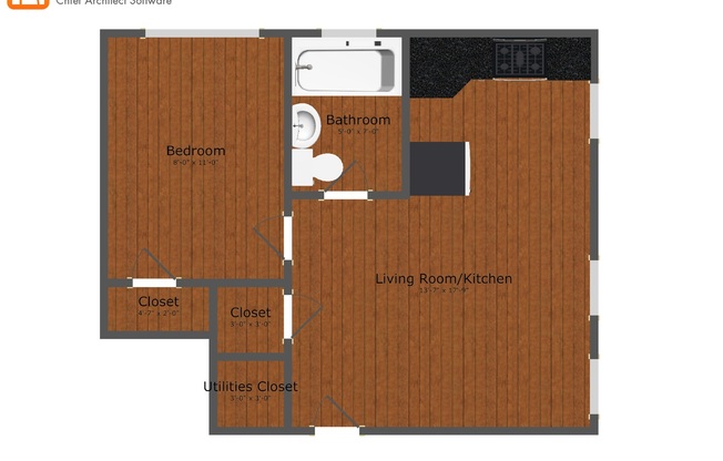 1 bed, 1 bath, 352 sqft, $1,050, Unit 102