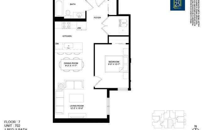 1 bed, 1 bath, 704 sqft, $2,850, Unit 1325-702
