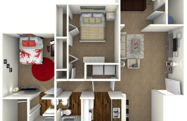 2 beds, 2 baths, 1,050 sqft, $1,413