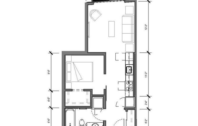 1 bed, 1 bath, 585 sqft, $2,275, Unit 617
