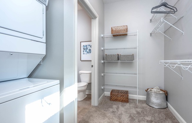 The Foundry Washer/Dryer and closet