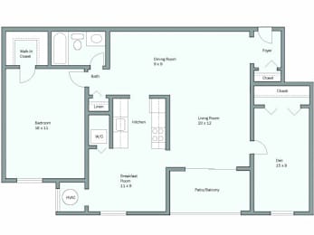 1 bed, 1 bath, 1,057 sqft, $1,818